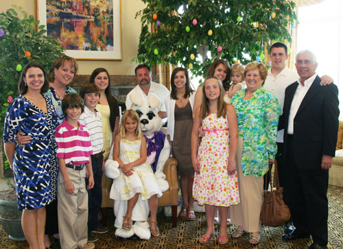 Jim's extended family showing his 10 grandchildren.